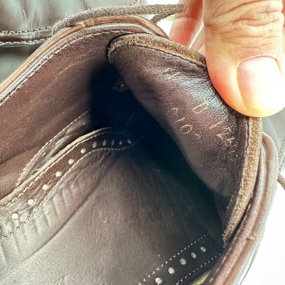 Allen Edmonds Tribeca Men Size 11D Dark Brown Leather Moc Toe Derby Dress Shoes - Picture 10 of 11